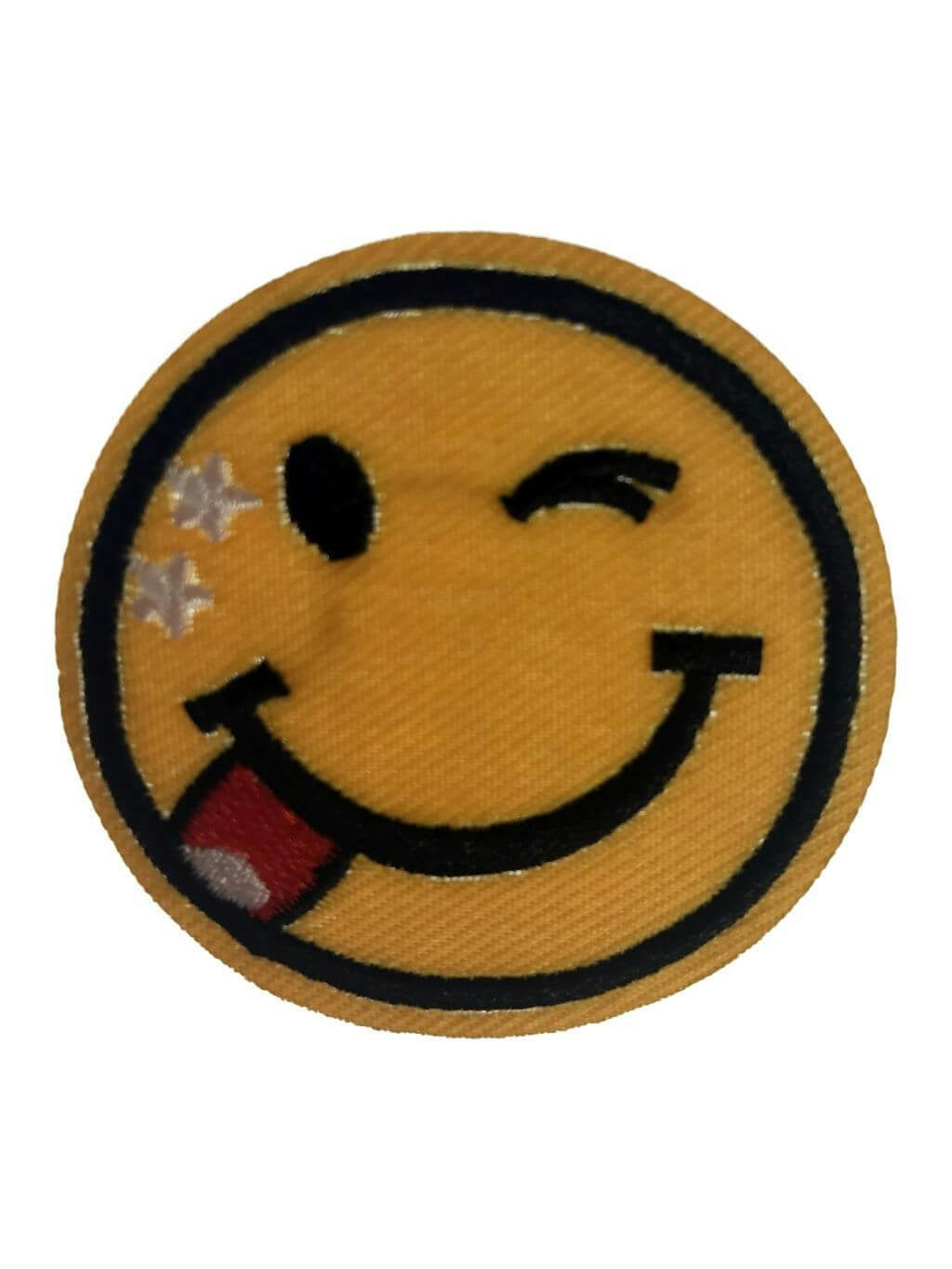 Knipoog, smiley, illustratie, mascotte. Rechts, het knipogen, smiley, illustratie, zijn, gele, oog. | CanStock