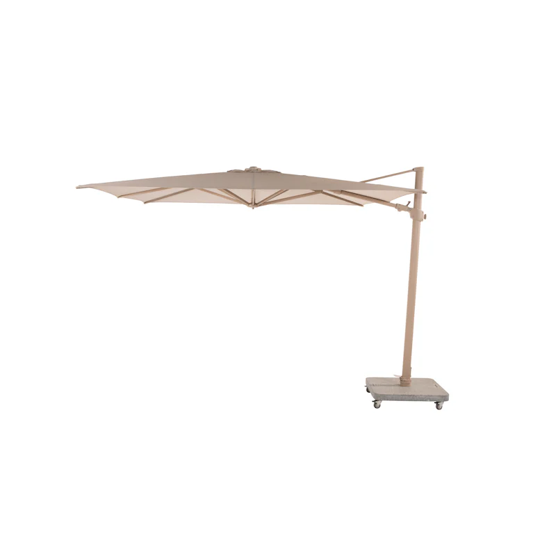4SO Siesta premium 300 x 300cm zweefparasol sand doek en latte frame