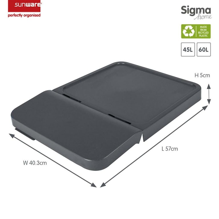 Sunware Sigma home sorteer unit antracietdeksel voor sorteer unit 45 liter en 60 liter