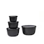 Set van 4 Mepal multikommen rond Cirqula nordic black 500 ml + 1000 ml + 2000 ml + 3000 ml