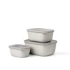 Set van 3 Mepal multikommen rechthoekig Cirqula nordic white 750 ml + 1500 ml + 3000 ml