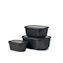 Set van 3 Mepal multikommen rechthoekig Cirqula nordic black 750 ml + 1500 ml + 3000 ml