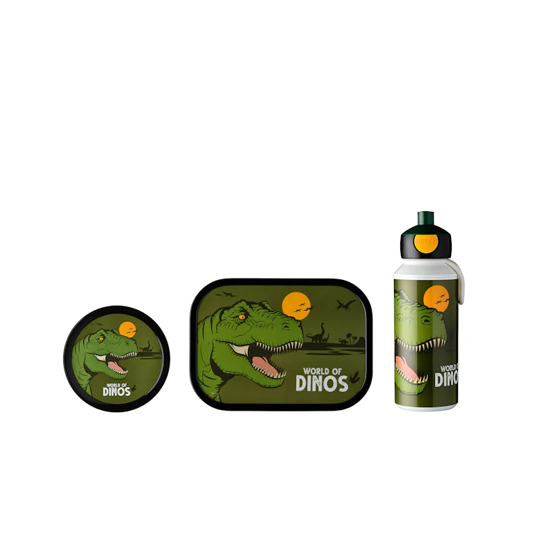 3-delige Mepal lunchset campus dino lunchbox + fruitbox + drinkfles pop-up