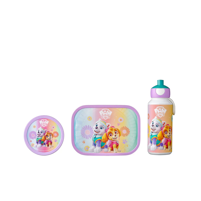 3-delige Mepal lunchset campus Paw Patrol girls lunchbox + fruitbox + drinkfles pop-up