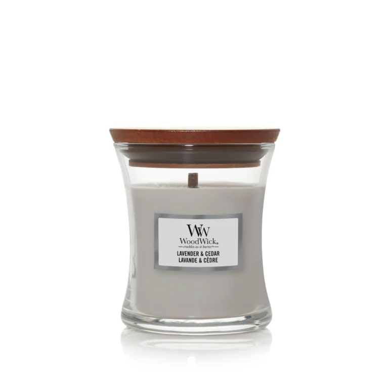 WoodWick lavender & cedar mini candle