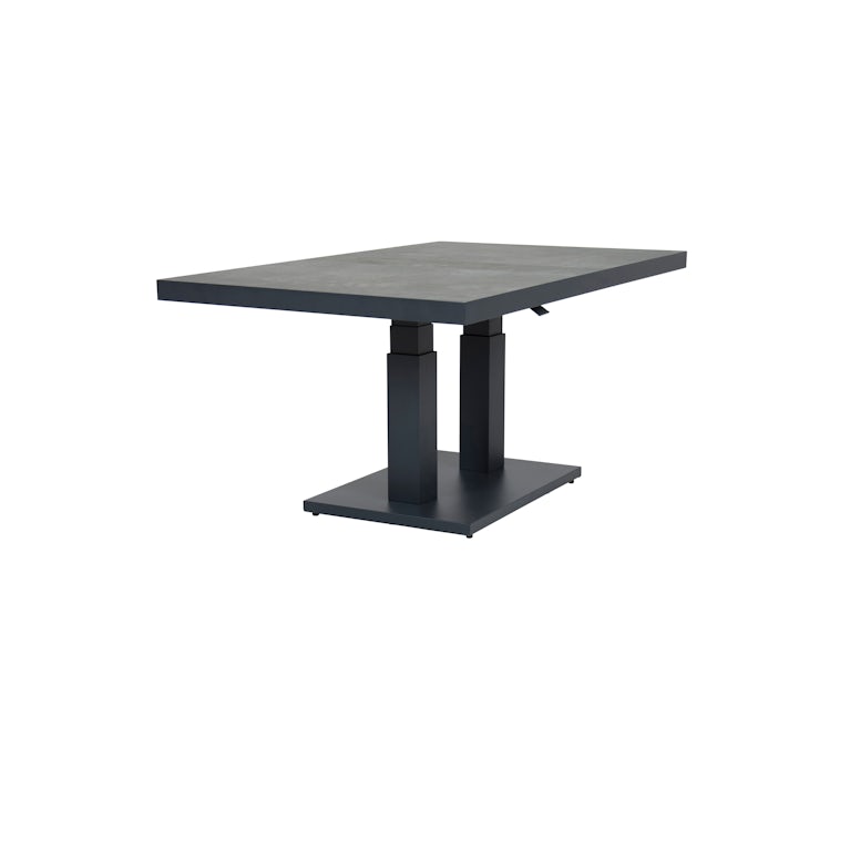 Qopps Gooks Up down tuintafel 140 x 85 royal Grey mat met Antraciet blad
