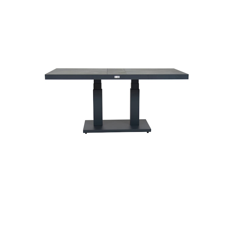 Qopps Gooks Up down tuintafel 140 x 85 royal Grey mat met Antraciet blad