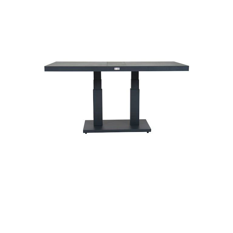 Qopps Gooks Up down tuintafel 140 x 85 royal Grey mat met Antraciet blad