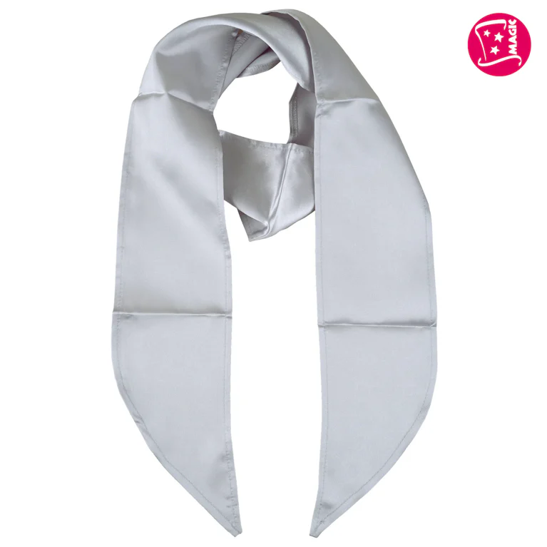 Sjaal / shawl satijn zilver