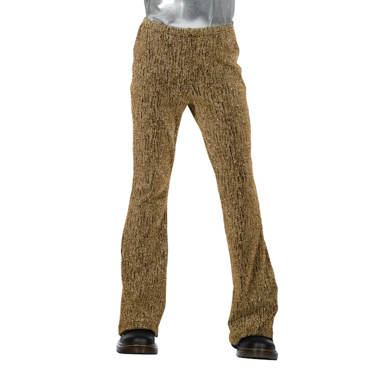 Party glitter broek goud flared kind