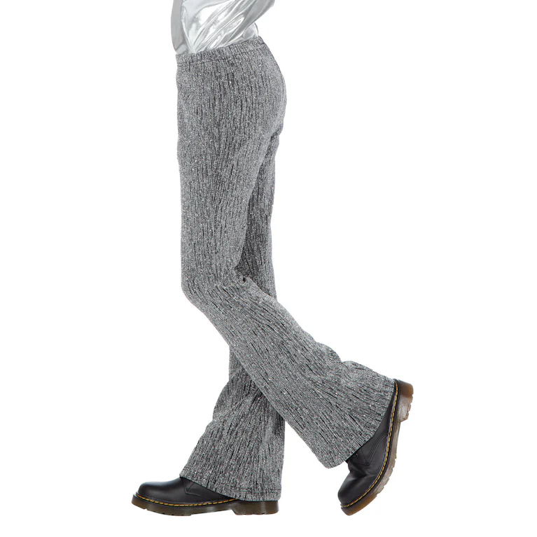 Party glitter broek zilver flared kind