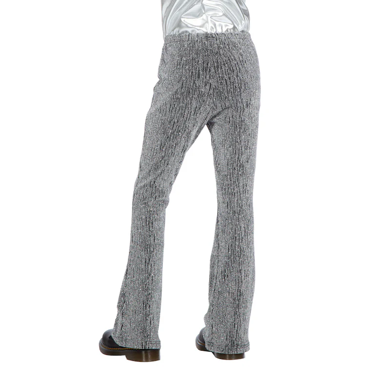 Party glitter broek zilver flared kind