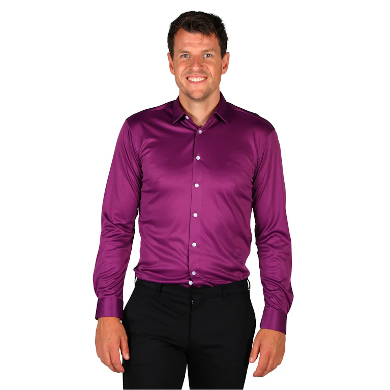Herenhemd Basic colour paars