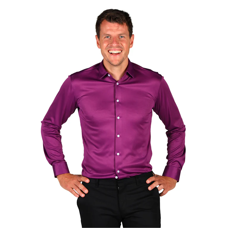 Herenhemd Basic colour paars