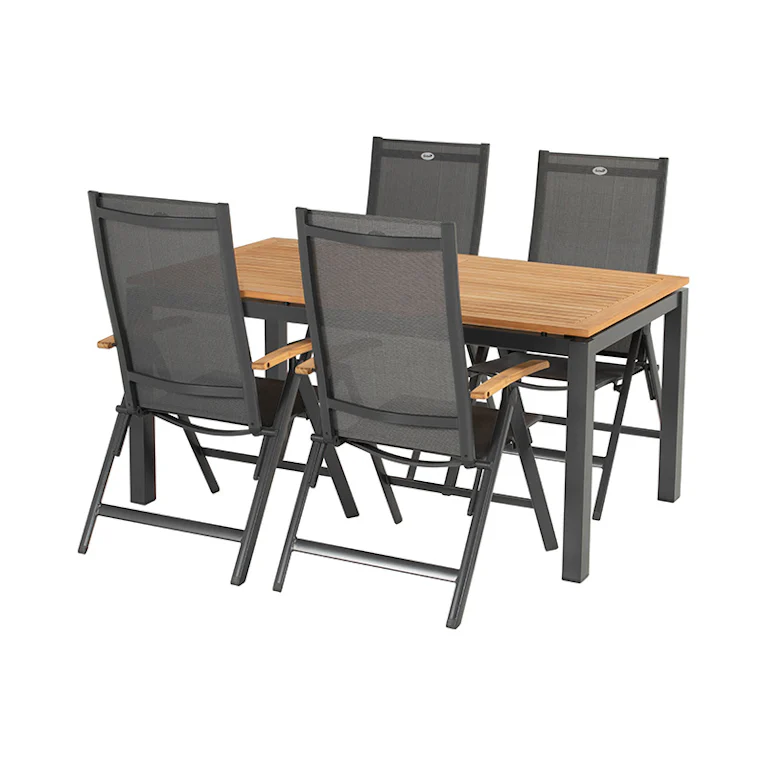 Hartman Napoli verstelbare tuinstoel teak armleggers antraciet