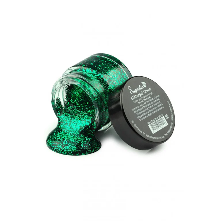 Groene glittergel voor huid & haar
