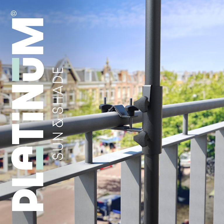 Platinum Parasol balkonklem horizontaal ronde railing 38mm