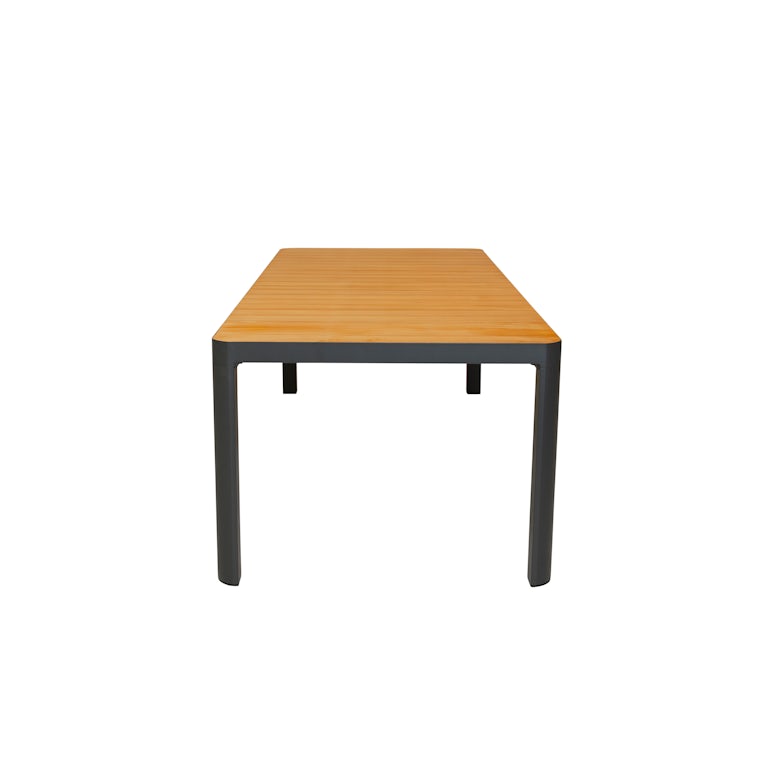 Qopps Mikos tuintafel 220 x100 cm teak blad frame antraciet