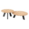 4SO Cosmic salontafel met teak blad 65 cm rond en 35 cm hoog