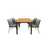 Qopps Mikos tuintafel 160 met 4 4SO Calpi dining tuinstoel