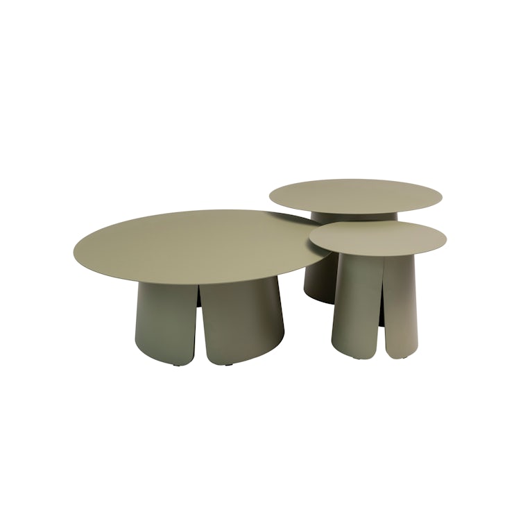 Qopps Okios koffie tafel 90 cm rond en 36 cm hoog Olive green