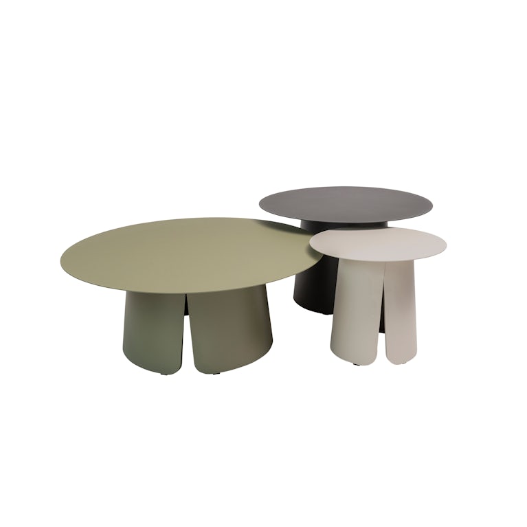 Qopps Okios koffie tafel 45 cm rond en 39 cm hoog latte light mat