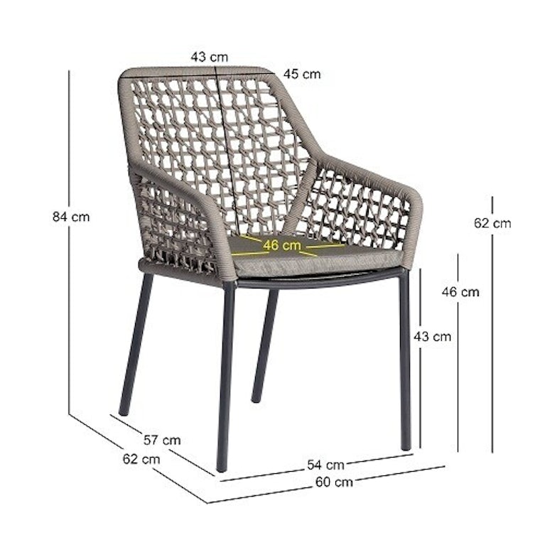 Spezia stapelbare tuinstoel rope naturel