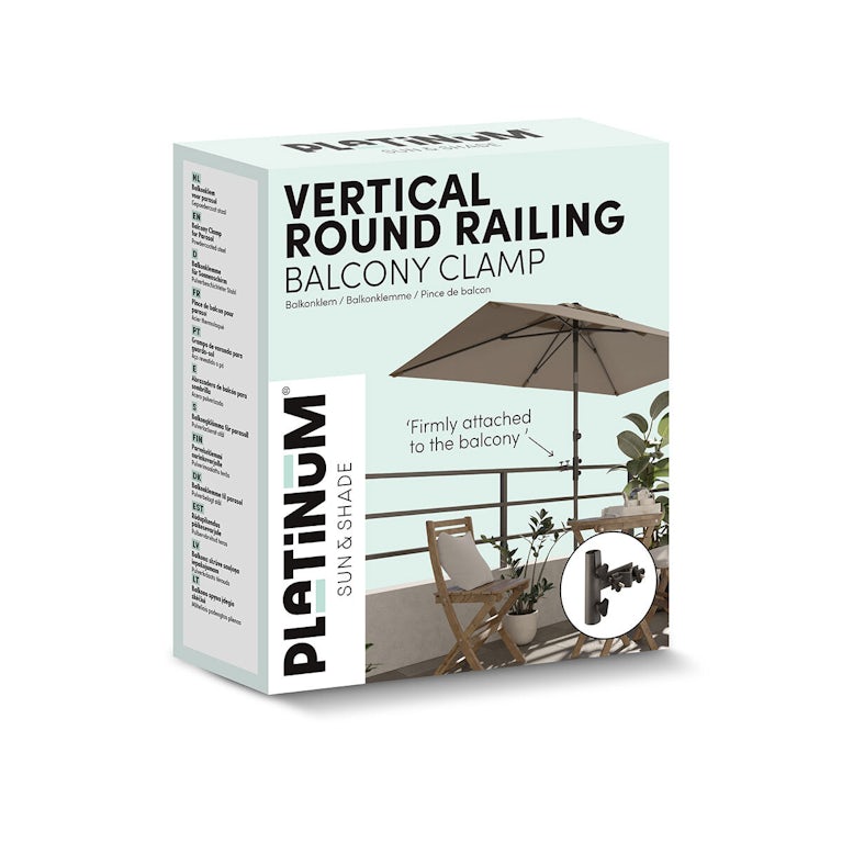 Balkonklem voor ronde railing antraciet