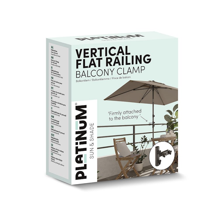 Balkonklem voor verticale platte railing
