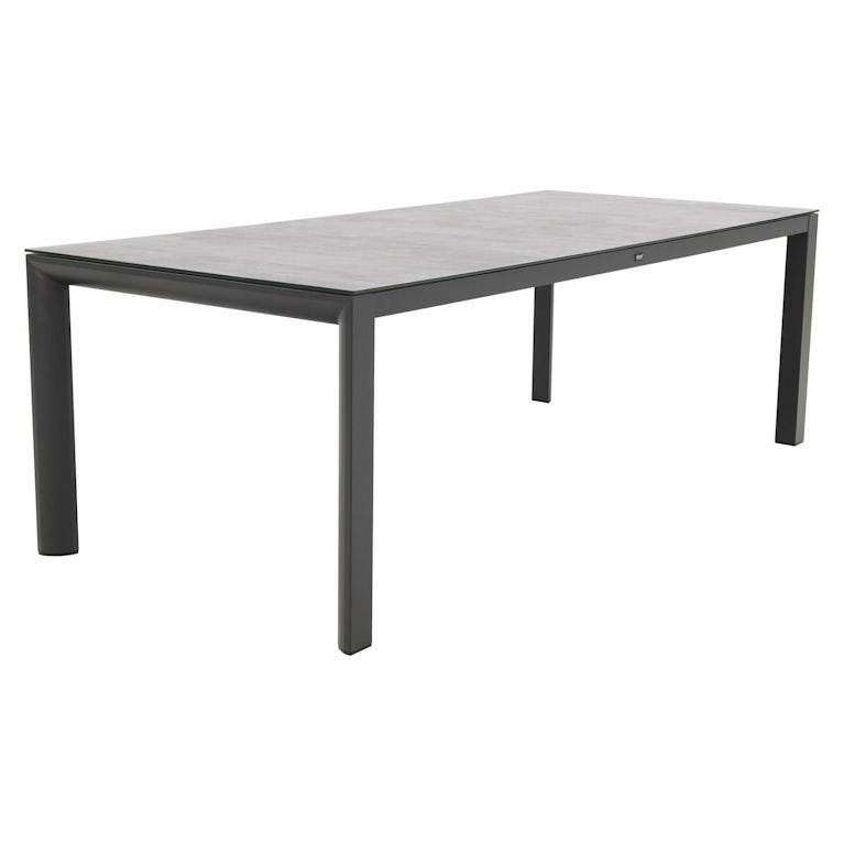 Qopps Colby tuintafel 220 x 100 porselein blad mat royal royal grey