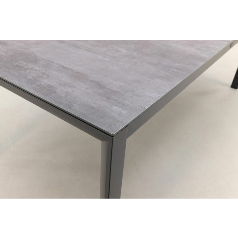 Qopps Colby tuintafel 220 x 100 porselein blad mat royal royal grey
