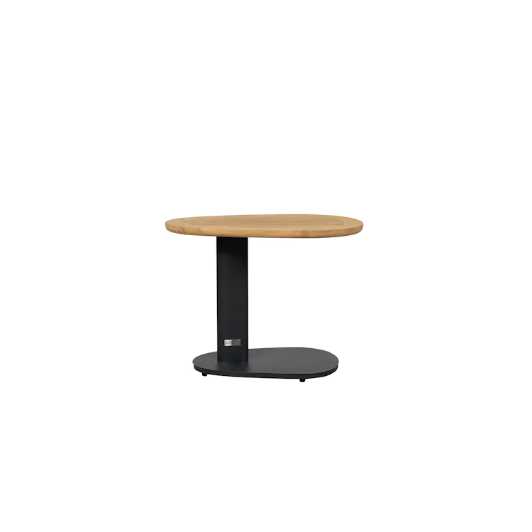 Qopps Elena bijzettafel organisch teak blad mat royal grey