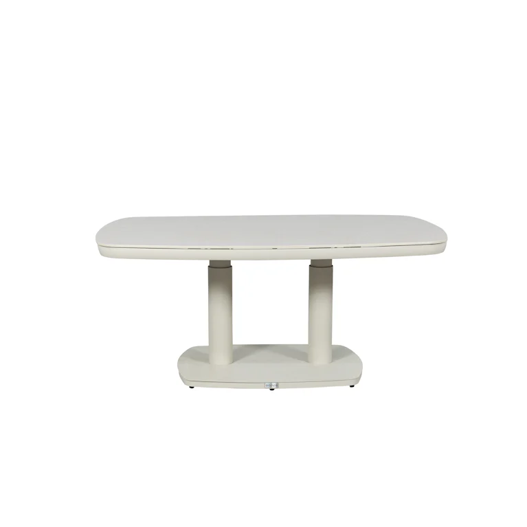 Qopps Elena in hoogte verstelbare tuintafel 135x83 cm latte light