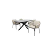 Qopps Vakio tuintafel met 4 Felan dining tuinstoel