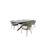 Qopps Vakio tuintafel met 6 Elysia tuinstoel antraciet frame