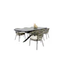 Qopps Vakio tuintafel met 6 Elysia tuinstoel antraciet frame