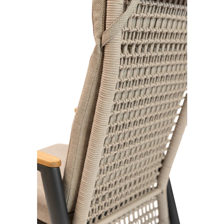 Qopps Indra gasveer verstelbare tuinstoel rope beige