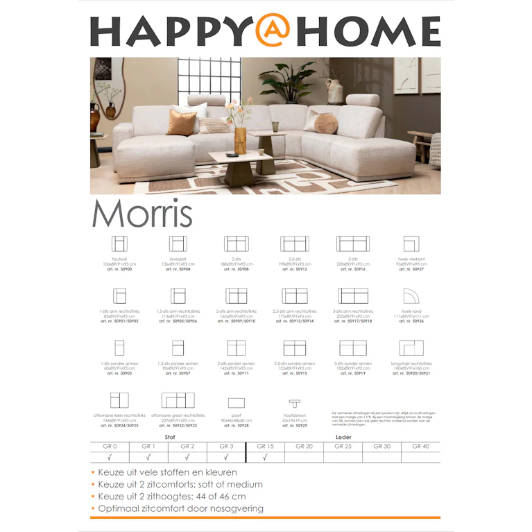 Happy@home Morris 2-zits