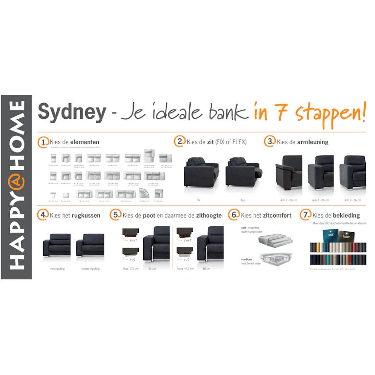 Happy@home Sydney 1,5-zits loveseat flex