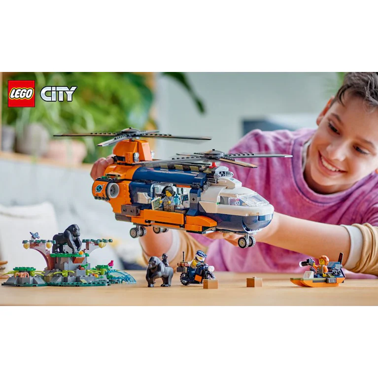 LEGO® City 60437 Jungleonderzoekers: helikopter bij de basis
