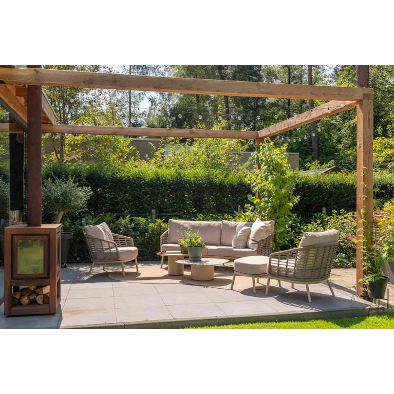 Taste by 4SO Puglia loungeset bank 3-zits met 2 lounge stoelen latte