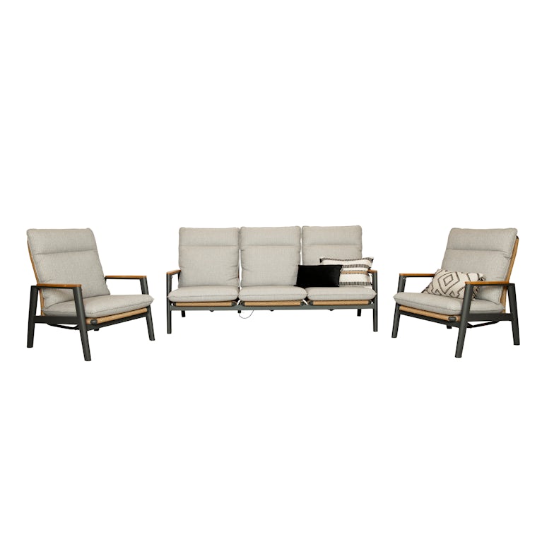 Qopps Yvori 3-zits met 2 Yvori loungestoelen