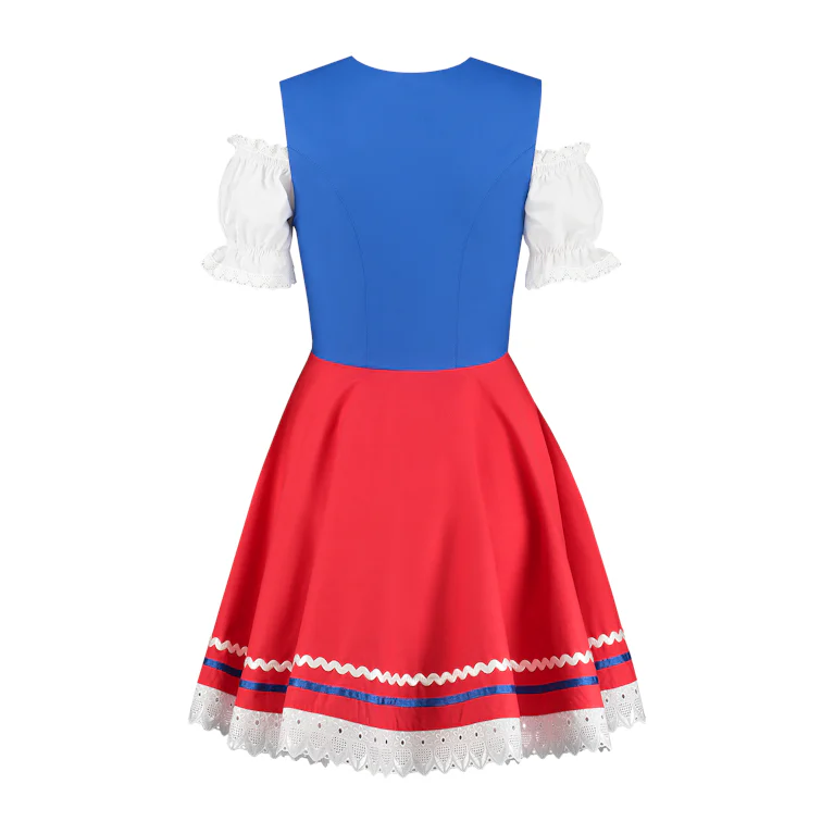 Mini dirndl blauw rood