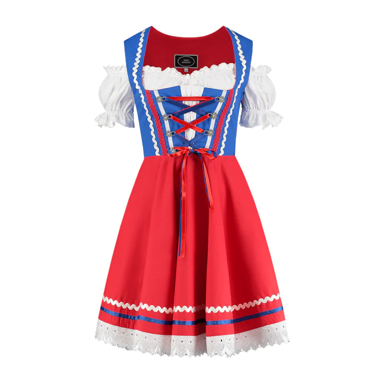 Mini dirndl blauw rood