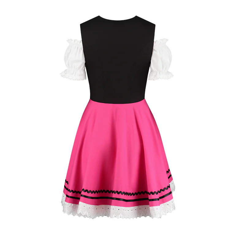Mini dirndl zwart roze