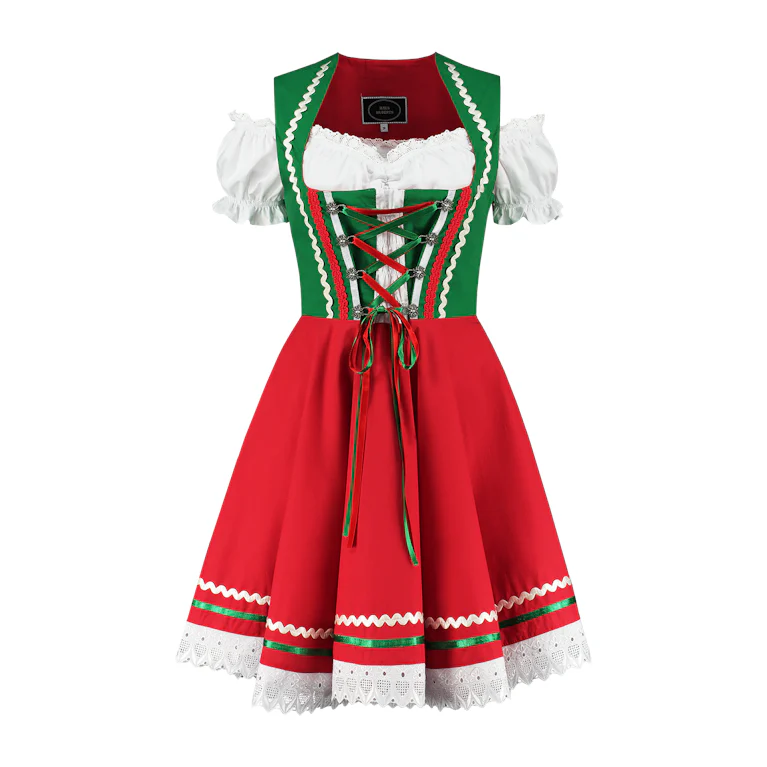 Mini dirndl groen rood
