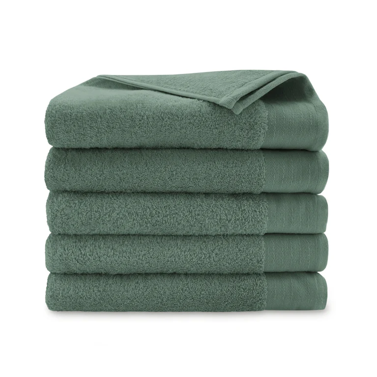 Set van 5 Walra baddoeken soft cotton legergroen 60x110 cm