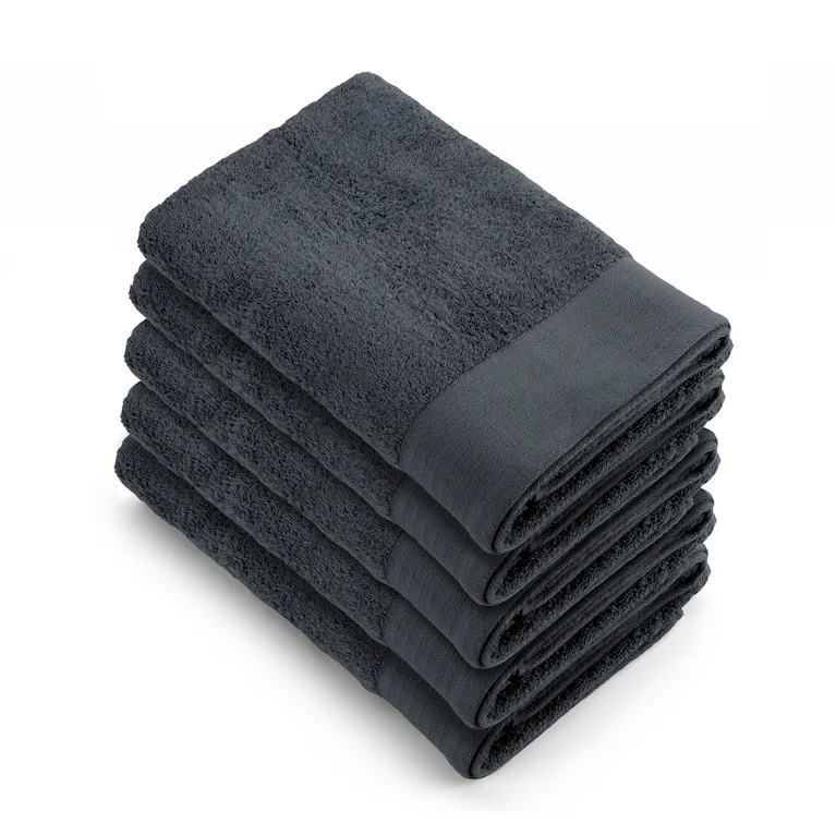 Set van 5 Walra badlakens soft cotton antraciet 70x140 cm