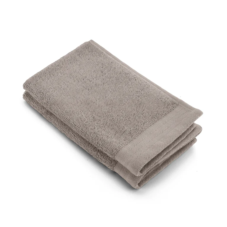 Walra gastendoek soft cotton taupe 30x50 cm set van 2
