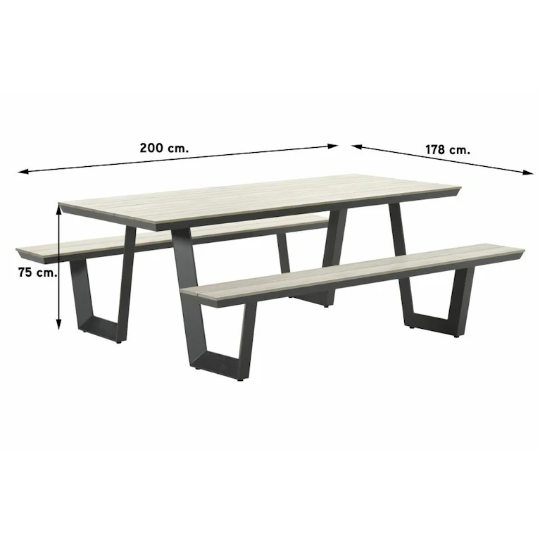 Bell picknick bank 200cm polywood
